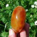 Carnelian Heart Shaped Crystal Palm Stone 