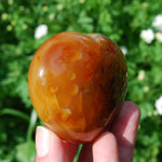 Carnelian Heart Shaped Crystal Palm Stone 