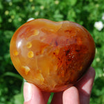 Carnelian Heart Shaped Crystal Palm Stone 