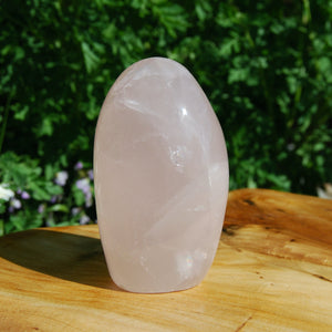 Large 1lb Gemmy Cat's Eye Rose Quartz Crystal Freeform Tower, Chatoyant Cat's Eye, Madagascar