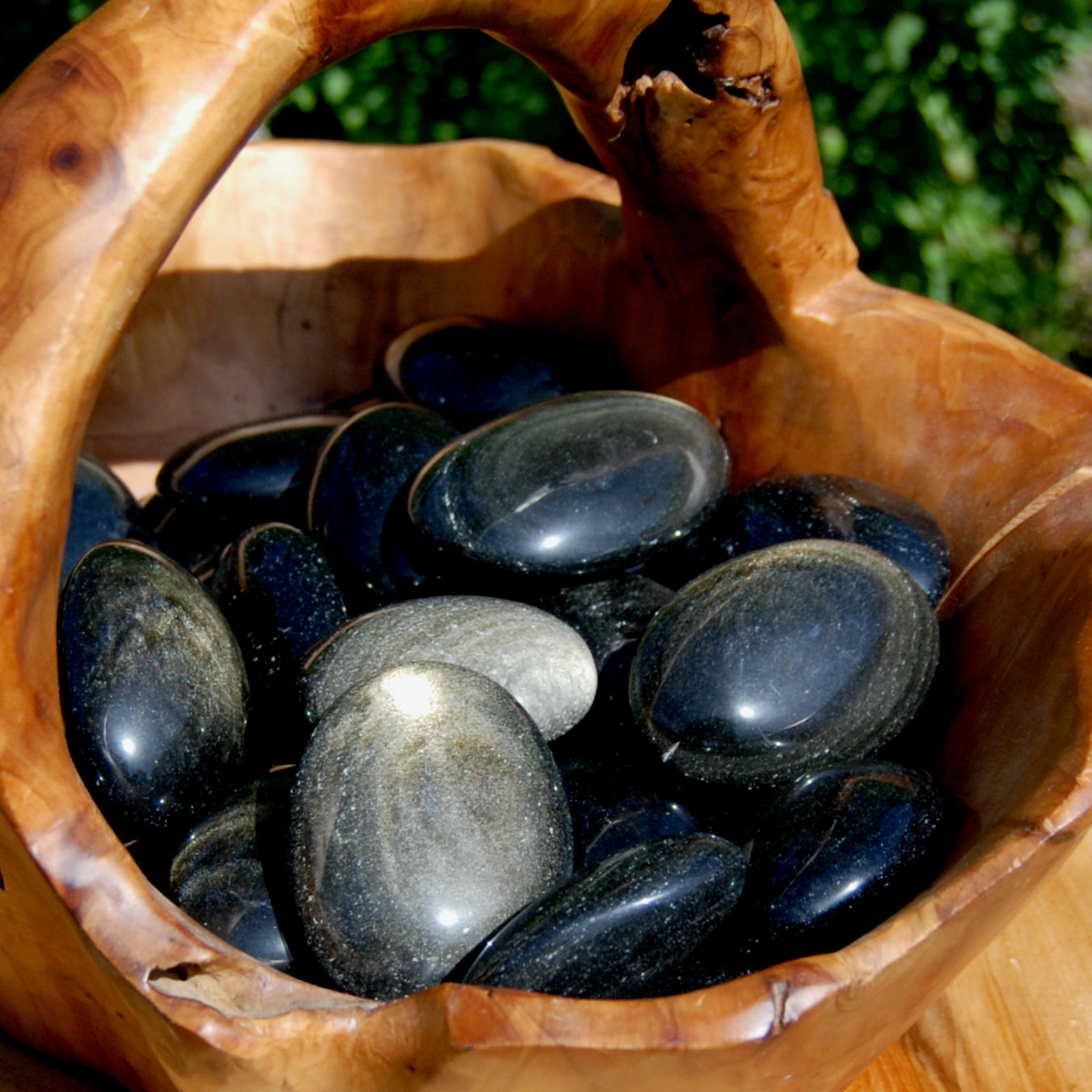 Gold Sheen Obsidian Crystal Palm Stone 