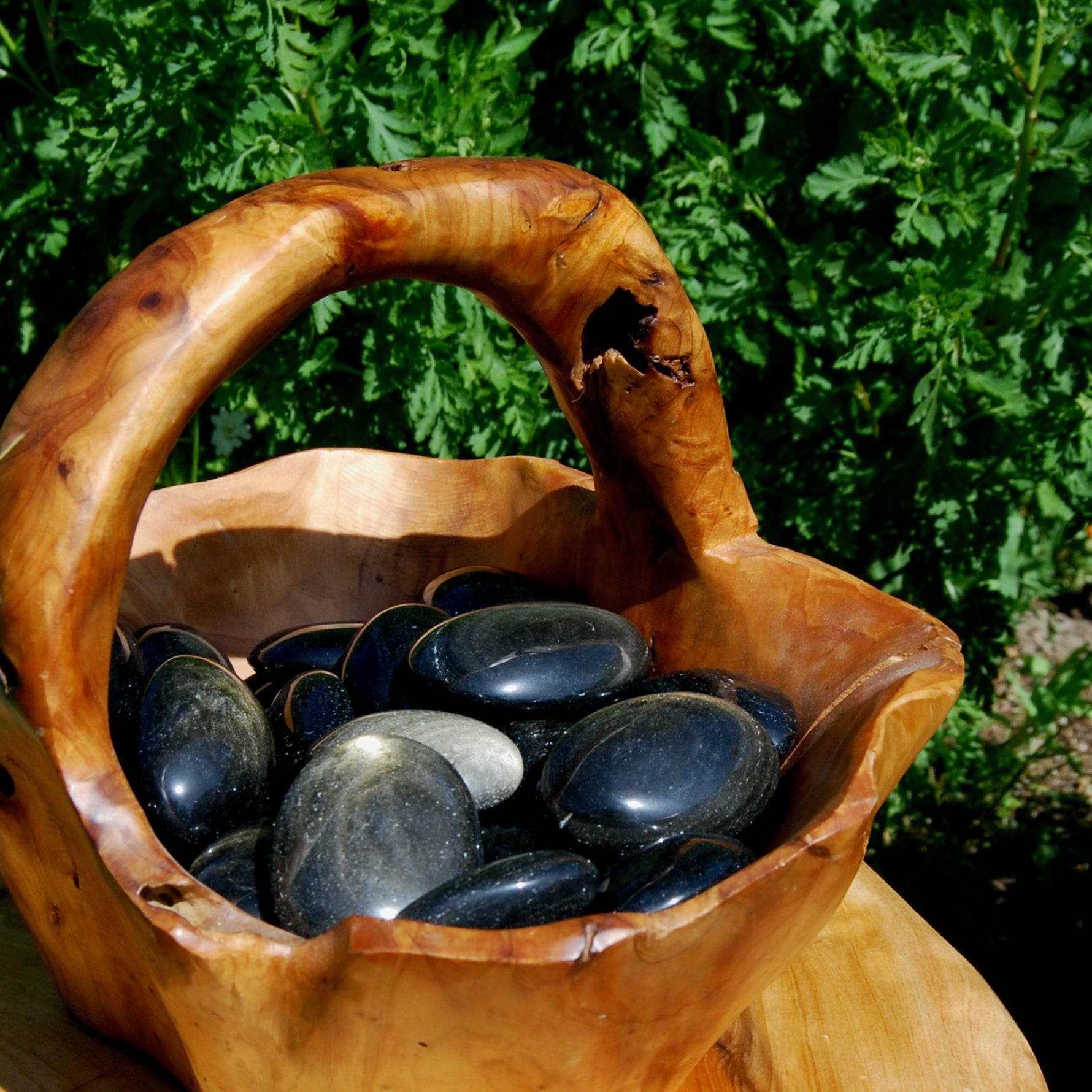 Gold Sheen Obsidian Crystal Palm Stone 