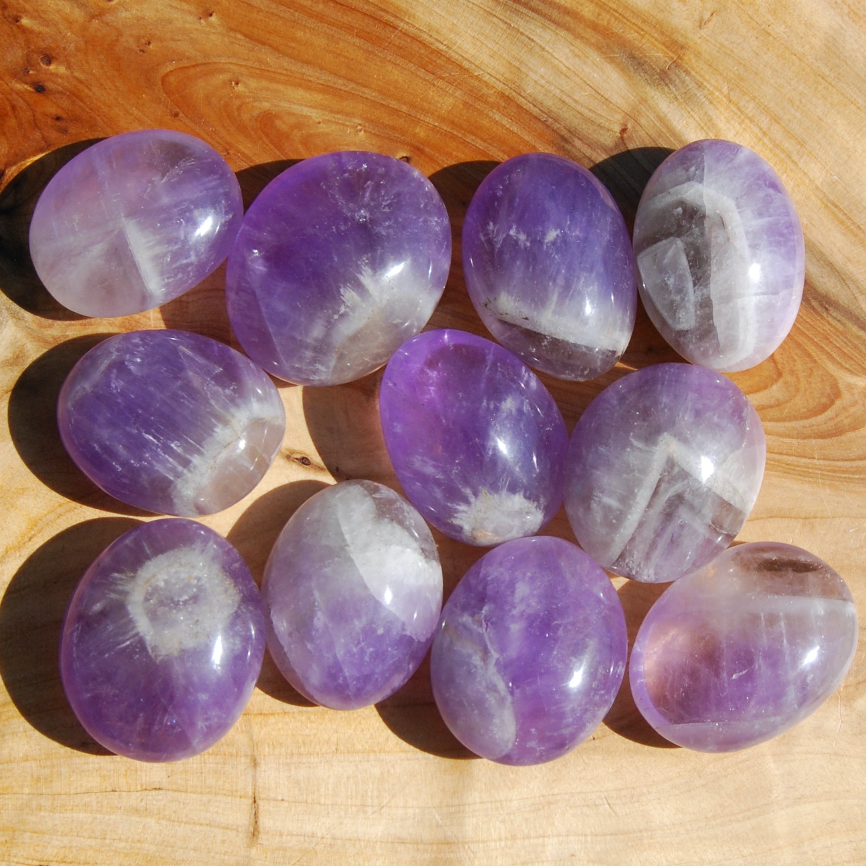 Chevron Dream Amethyst "Eye" Crystal Palm Stone Seer Stone