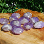 Chevron Dream Amethyst "Eye" Crystal Palm Stone Seer Stone