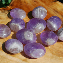 Load image into Gallery viewer, Chevron Dream Amethyst &quot;Eye&quot; Crystal Palm Stone Seer Stone
