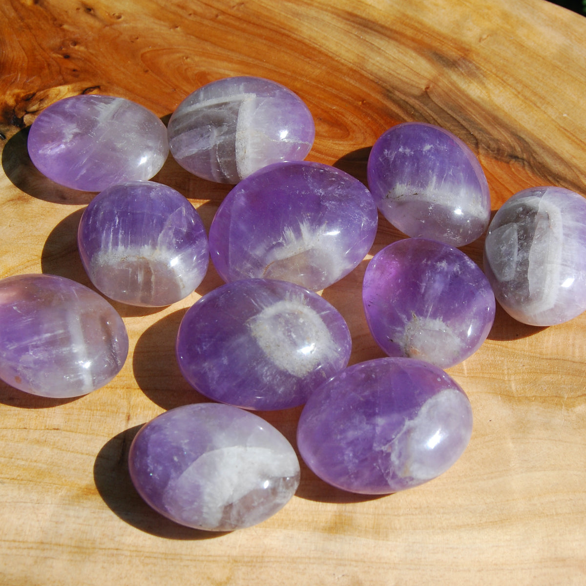 Chevron Dream Amethyst "Eye" Crystal Palm Stone Seer Stone