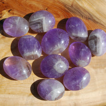 Load image into Gallery viewer, Chevron Dream Amethyst &quot;Eye&quot; Crystal Palm Stone Seer Stone
