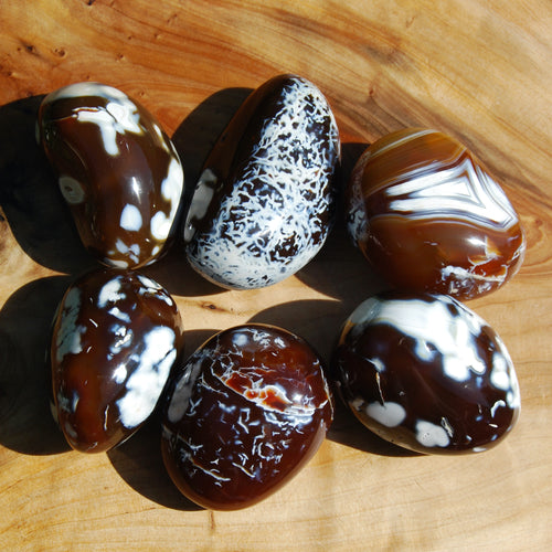 Carnelian Agate Crystal Palm Stone from Madagascar