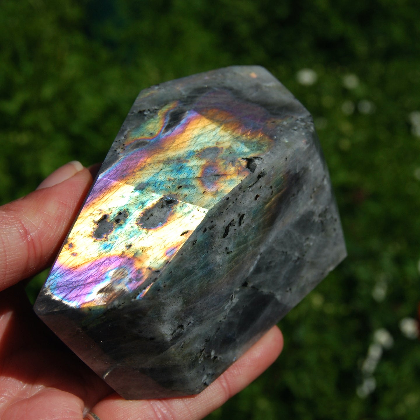 Labradorite Crystal Freeform Tower Purple Spectrolite
