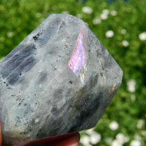 SALE was 115 | 3.5in 1.3lb Purple Labradorite Crystal Free Form Tower Spectrolite