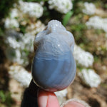 Grey Agate Carved Crystal Skull Realistic Gemstone Carving