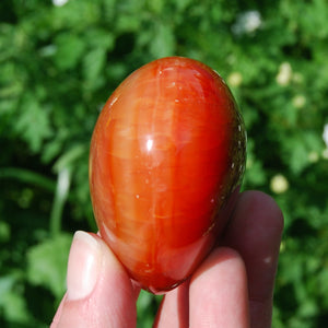 Carnelian palm stone, Carnelian Heart Shaped Palm Stone, Carnelian Crystal