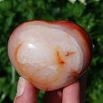 Carnelian palm stone, Carnelian Heart Shaped Palm Stone, Carnelian Crystal