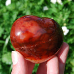 Carnelian palm stone, Carnelian Heart Shaped Palm Stone, Carnelian Crystal