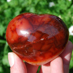 Carnelian palm stone, Carnelian Heart Shaped Palm Stone, Carnelian Crystal
