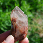 Raw Amphibole Quartz Crystal Point from Brazil