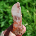 Raw Amphibole Quartz Crystal Point from Brazil