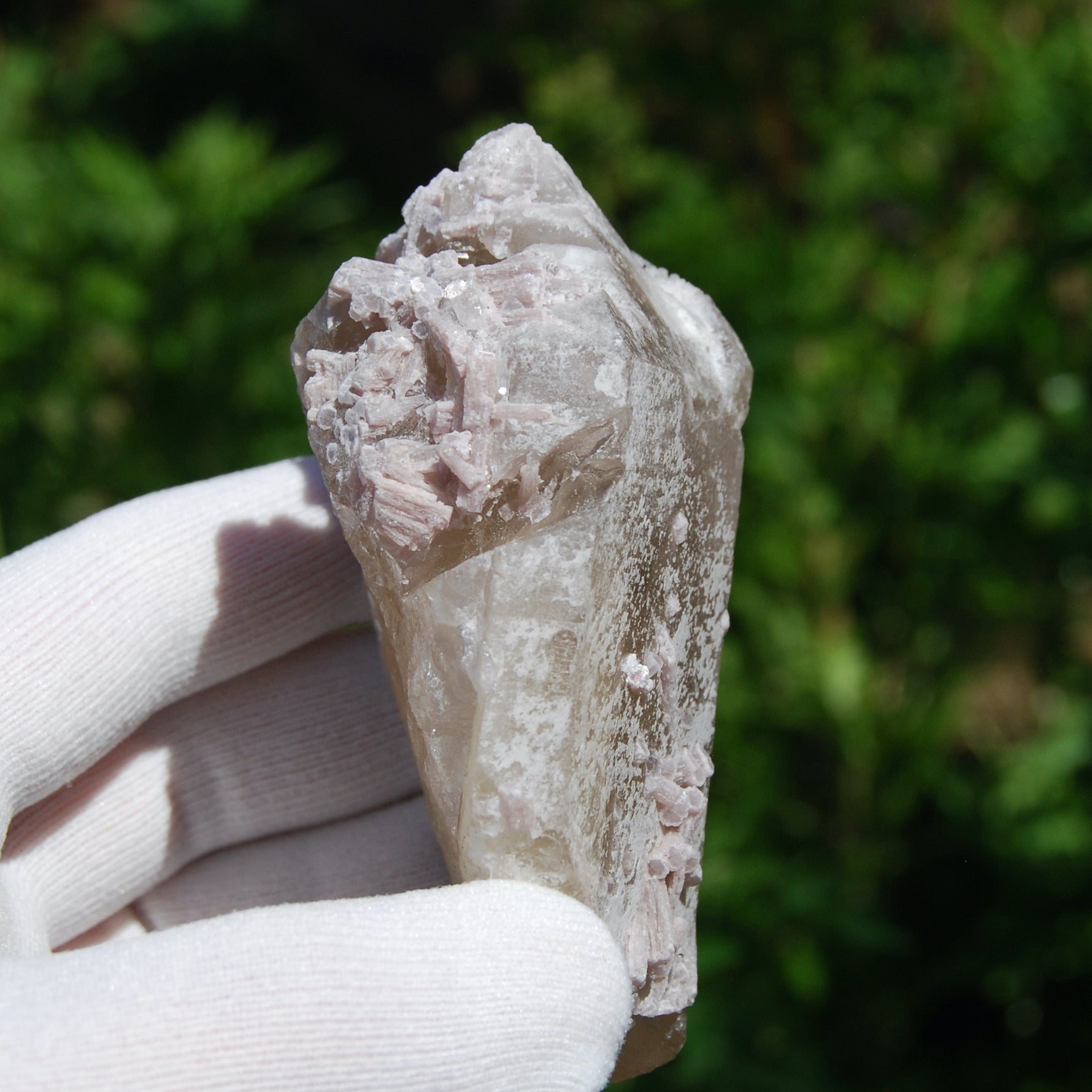 Pink Lepidolite in Citrine Matrix Crystal Specimen