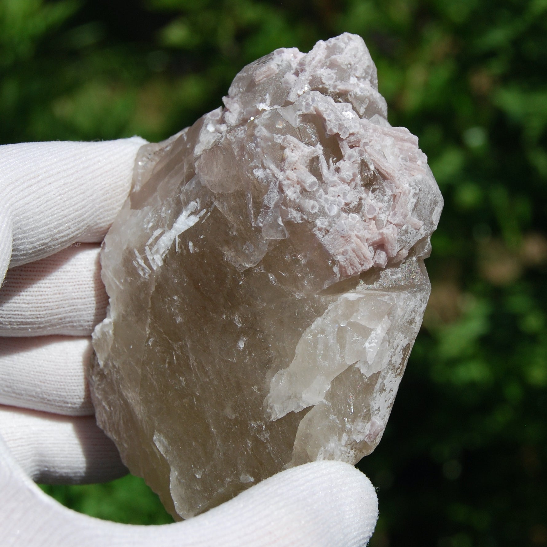 Pink Lepidolite in Citrine Matrix Crystal Specimen