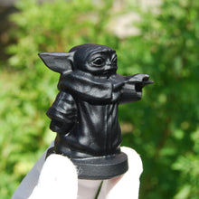 Load image into Gallery viewer, Black Obsidian Grogu Baby Yoda Crystal Carving
