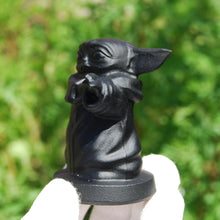 Load image into Gallery viewer, Black Obsidian Grogu Baby Yoda Crystal Carving

