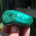 Natural Malachite Crystal Palm Stone Free Form Congo 