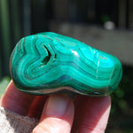 Natural Malachite Crystal Palm Stone Free Form Congo 