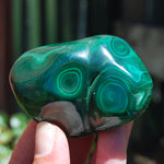 Natural Malachite Crystal Palm Stone Free Form Congo 