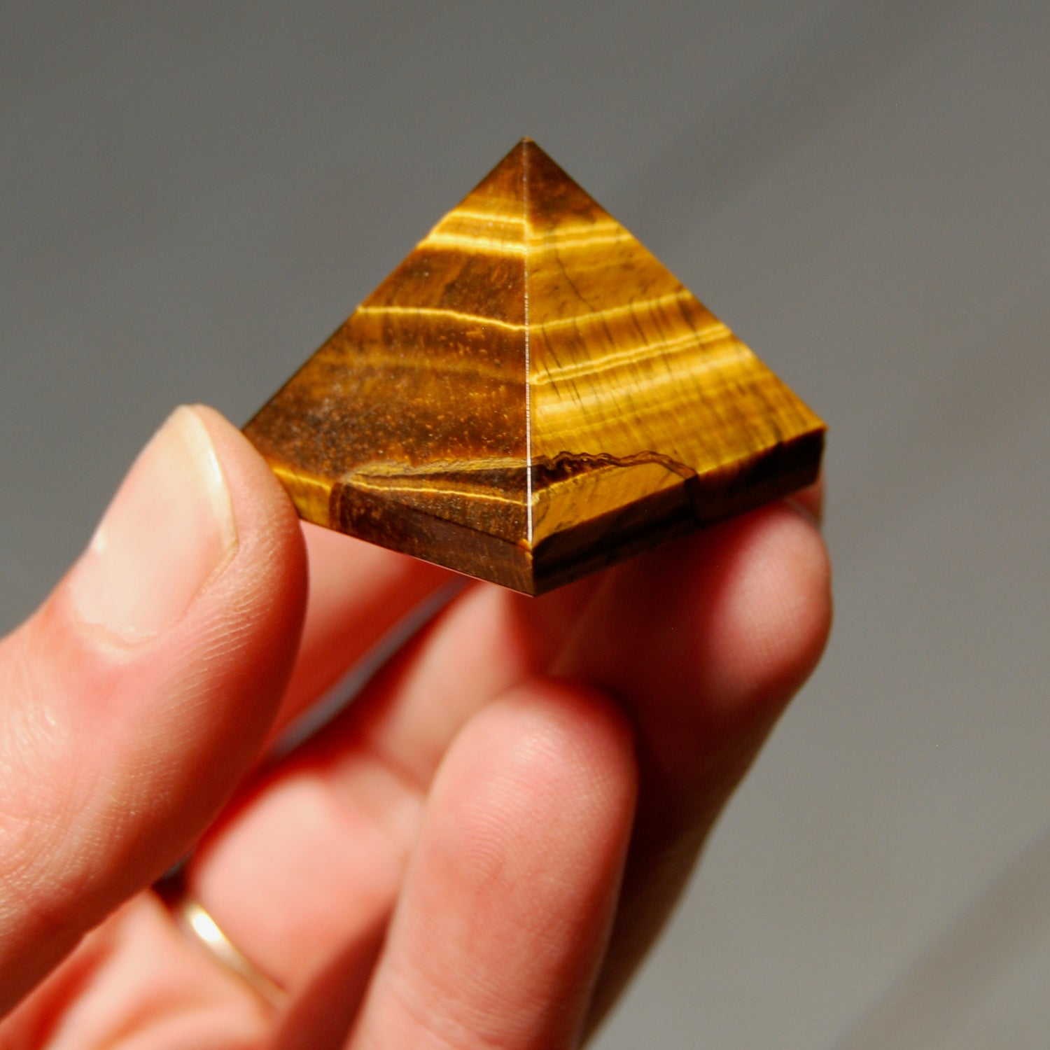 Tiger Eye Crystal Pyramid 25mm to 30mm