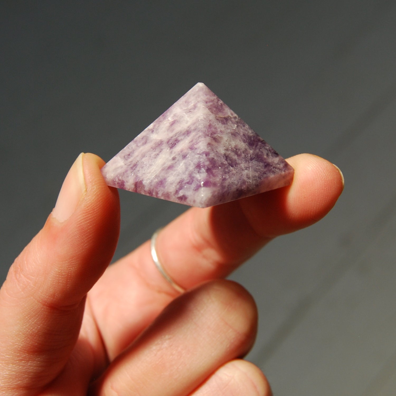 Lepidolite Crystal Pyramid 25mm to 30mm