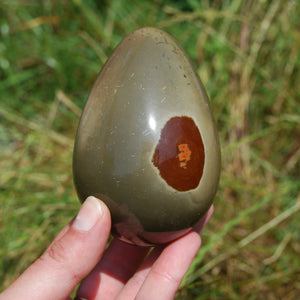 Large 4" 1.1lb Polychrome Jasper Carved Crystal Egg