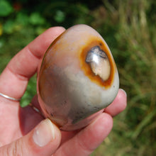 Load image into Gallery viewer, Polychrome Jasper Carved Crystal Palm Stone 260g 3&quot;
