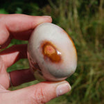 Polychrome Jasper Carved Crystal Palm Stone 260g 3"