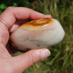 Polychrome Jasper Carved Crystal Palm Stone 260g 3"