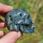 Indian Agate Carved Crystal Skull Realistic Gemstone Carving 2 Inch
