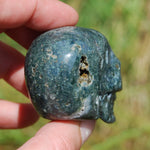 Indian Agate Carved Crystal Skull Realistic Gemstone Carving 2 Inch