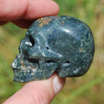 Indian Agate Carved Crystal Skull Realistic Gemstone Carving 2 Inch