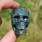 Indian Agate Carved Crystal Skull Realistic Gemstone Carving 2 Inch