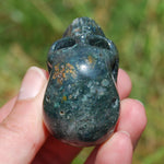 Indian Agate Carved Crystal Skull Realistic Gemstone Carving 2 Inch