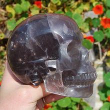 Load image into Gallery viewer, Large Fluorite Carved Crystal Skull Realistic with Internal Rainbows
