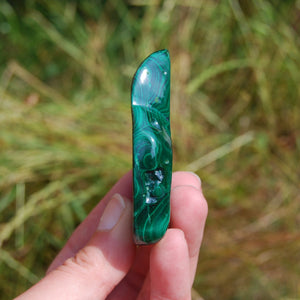 2.5" 102g Natural Malachite Crystal Polished Slab