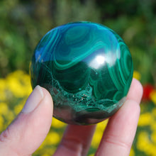 Load image into Gallery viewer, Natural Malachite Crystal Sphere 304g 2.25&quot;
