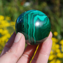 Load image into Gallery viewer, Natural Malachite Crystal Sphere 254g 2&quot;
