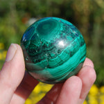 Natural Malachite Crystal Sphere 254g 2"