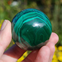 Load image into Gallery viewer, Natural Malachite Crystal Sphere 254g 2&quot;
