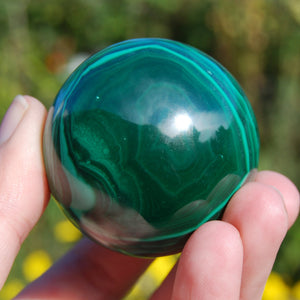 Natural Malachite Crystal Sphere 254g 2"