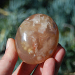 Flower Agate Sakura Agate Crystal Palm Stone
