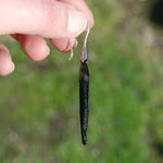Feather Scroll Earrings Hand Carved Cow Horn Sterling Silver