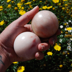 Pink Aragonite Crystal Spheres Balls