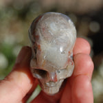 Laguna Lace Agate Carved Crystal Skull Realistic Gemstone Carving 